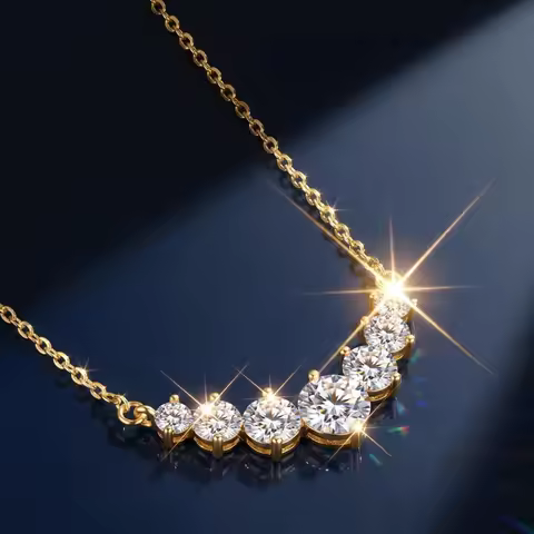 New D VVS1 Moissanite Necklace 1.7-5ct 925 Sterling Sliver for Woman Luxury Wedding Jewelry Engageme