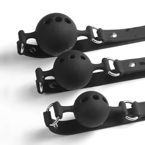 Washable Gag Silicone Ball Mouth Plug with 3 Breathing Holes for SM Games for Fun Adult Toys