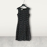 二手 IRIS 黑色 刺繡花紋壓摺裙擺 無袖洋裝 VA415 ﹝凡賽蘇﹞