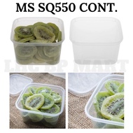 [LHC] MS SQ550 SQUARE CONTAINER WITH LID / DISPOSABLE PLASTIC CONTAINER 550ML / BEKAS PETAK SQ550 / 