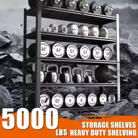5000LBS Garage Shelving Heavy Duty Metal Shelves 60" W Storage Shelves Adjustable 5 Tier Metal Shelv