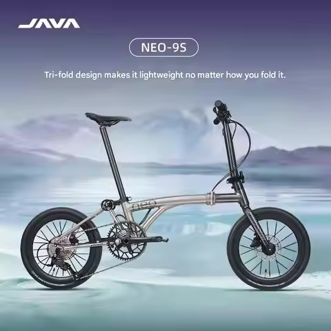 Java Neo3 Tri-fold Folding Bike 16 Inch 349 / 20 inch Axle-Through Oil Disc Portable 9 Speed