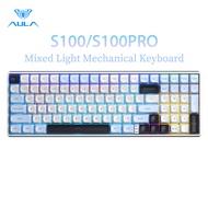 AULA S100 S100PRO Mechanical Keyboard 99 Key Mixed Light PBT Keycaps Ultra-low Latency Office Keyboa