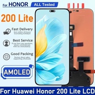 หน้าจอ LCD AMOLED Honor 200 Lite จอแสดงผลสําหรับ Honor 200 Lite จอแสดงผล LCD หน้าจอสัมผัสดิจิตอลกรอบ
