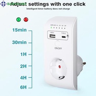[BABYKO] Programmable Countdown Timer Socket: 6-Hour Switch with USB, 230V Power
