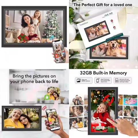 15.6 HD IPS Touchscreen Digital Photo Frame, 1920x1080 Resolution, 32GB Storage, Wall-Mountable, Sha