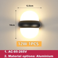 โคมไฟติดผนัง LED โคมไฟติดผนังอลูมิเนียมกันน้ำกลางแจ้งโคมไฟตกแต่งที่ทันสมัยเครื่องตกแต่งฝาผนังสำหรับห้องครัวห้องนั่งเล่นห้องนอนห้อง