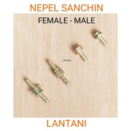 J 18 NEPEL SANCHIN NEPEL SELANG SET MALE FEMALE - 14 MM KE SELANG 5/16