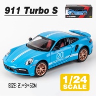 LEO 1:24 Porsche 911 Turbo S Metal Diecast โมเดล รถอัลลอยด์รถยนต์ของเล่นคอลเลกชันของขวัญสําหรับเด็กช