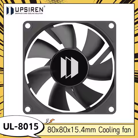 UPSIREN UL-8015 Black Ultra-thin Fan Hydraulic Bearing 80mm Chassis Fan 4pin PWM 3000 RPM Case Fans 