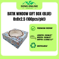 [SO] [BULK] Batik Window Gift Box Blue 8"x8"x2.5" - 100PCS