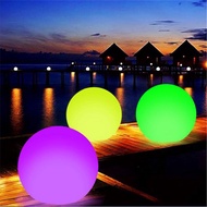 ลูกบอลชายหาด LED ไฟสระว่ายน้ำ15.7นิ้ว LED ลูกบอลชายหาด16สีเปลี่ยนสระว่ายน้ำบอลควบคุมระยะไกลลูกบอลชายหาดเป่าลมได้สำหรับเด็กผู้ใหญ่
