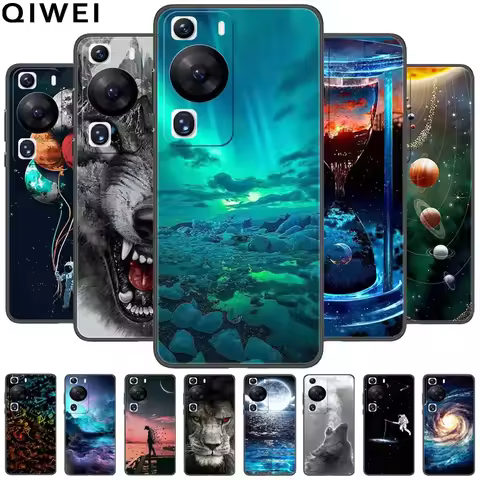 For Huawei P60 Pro Case 6.67'' Shockproof Soft TPU Silicone Wolf Lions Covers for Huawei P 60 / P60P