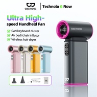 GOOJODOQ 4 in 1 Handheld Mini Fan 6000mAh Portable Mini Jet Fan Ultra High Speed Fan