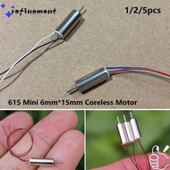 REFINEMENT 1/2/5pcs Coreless Motor, 615 6mm*15mm 615 Tiny Hollow Cup Engine Motor, DC 4.2V 0.12 A Hi