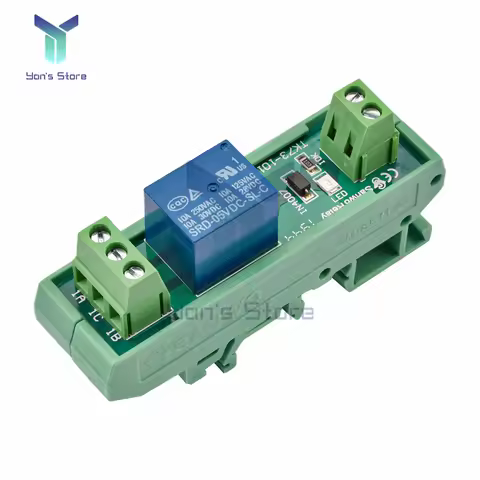 5V 12V 1 Channel Relay Module with DIN Rail Mount SRD-05VDC-SL-C SRD-12VDC-SL-C 10A 250VAC Relay PNP