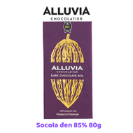 Socola đen nguyên chất Alluvia 85% cacao ít đường Dark Chocolate 85% less sugar