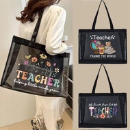 Teacher's Day Gift กระเป๋าโท้ท ผู้หญิง กระเป๋าสตางค์ กระเป๋าเก็บของ กระเป๋าถือ โปร่งใส Mesh Shopping