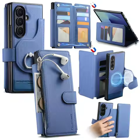 Z Fold7 5G 11-Card Zipper Wallet Leather Case For Samsung Galaxy Z Fold 7 Luxury Cover For Galaxy Z 