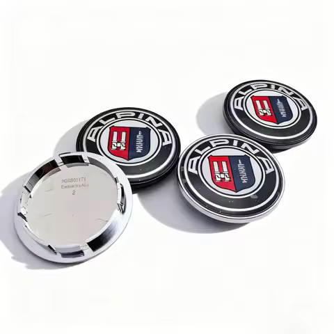 4pcs Alpina Logo Emblem Badge Car Wheel Center Caps 65MM Clips 56MM Wheels Hub Cap Rim Hubcap Dust C