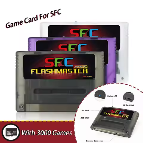 3000 In 1 Super ED Game Card For Super Famicom With 8GB TF Card Cassette For SFC Video Game Console