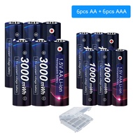 AJNWNM 1.5V AA Rechargeable Battery 3000mWh 1.5V AAA Rechargeable Battery 100mWh 1.5v Lithium Battery AA AAA Batteries AAA 1.5V