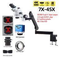 กล้องจุลทรรศน์ TRINOCULAR MICROSCOPE สเตอริโอ with 60MP 4K HDMI Camera Trinocular Zoom Microscope 7