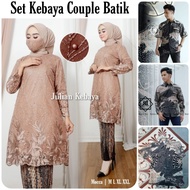 Couple KEBAYA/BAJU BATIK COUPLE KEBAYA/MODERN KEBAYA SET/BATIK COUPLE SET/BATIK SR MOCCA