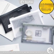 Simple Transparent Mesh Office Student Pencil Cases Nylon School Supplies PenBox E008