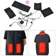 LONNG USB Electric Heated Jacket, 5V 2A 3 Gear Levels Heating Pad, Durable 4 in1 Washable Foldable U
