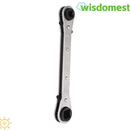 WISDOMEST 2pcs Ratcheting Refrigeration Wrench, Double Head / Double Ended Reversible Ratchet HVAC S