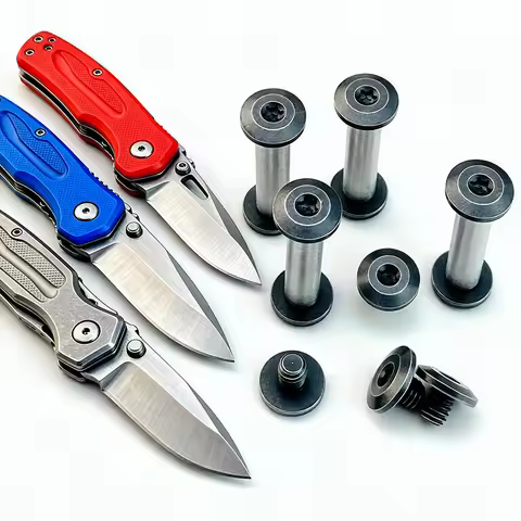 6 Sets/lot CNC Stainless Steel Made Knife Handle M4 Thead Pairs Locking Screw Rivet T8 Torx Button H
