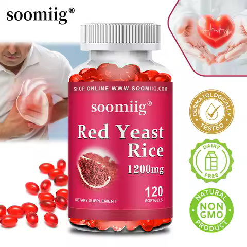 Red Yeast Rice 1200mg + CoQ10 100mg Capsules 120pcs Heart Health Support, Heart, Immune, Healthy Cho