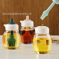 Brush Oil Pot Integrated Brush Oil Glass Oil Brush Pot Seasoning Bottle Brush with Oil Bottle Oil St