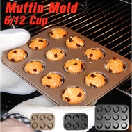 6/12 Holes Cupcake Mini Muffin Tray Mold Baking Cupcake Molder Non Stick Bakeware Round Cupcake Pan