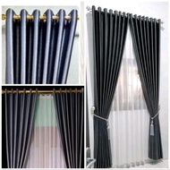ORIGINAL GLOSSY BLACKOUT Curtains, 6 Waves, 12 Waves Thick, High-QualityRing