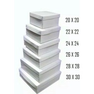 PUTIH 9cm High Thick White Plain Cake Box