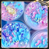 60/100ML Unicorn Glitter Puff Slime Colorful Modeling Polymer Clay Sand Fluffy Light Plasticine Gum For Handmade Toys