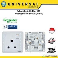 [SG SHOP SELLER] Schneider Affle Plus 15A 1 Gang Switch Socket (White)