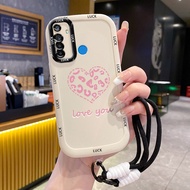 Case For Realme 5 5i 5s 6i C3 C3i Phone Small Group Heart Shape Smile Shockproof Strap