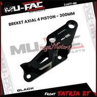 Mufac Breket Kaliper Axial 4 Piston Depan Satria 2 Tak 300Mm Zj477 Bahan Aluminium Cnc Breket Kalipe