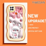 YIWESAN Casing Ponsel untuk Xiaomi Redmi 9C NFC Redmi 8 9A 10C 8A 9T Case HP silikon transparan casing bening gelombang Kesing kreatif kelinci imut Softcase