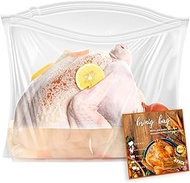 Brine Bags for for Turkey, 4 Pack, 26"×22", Extra Large Turkey Brining Holds up 35lb, Thickened Brine Bag with 4 Cotton Strings, Double Zip-lock Seal Brine Bags for Turkey, Chicken, Beef, Ham