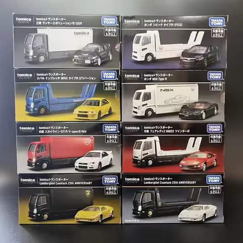 Tomica 1:64 Transporter Lamborghini Nissan Gtr R33 Honda Civiv Alloy Premium Diecast Vehicle Model T