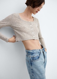 [MANGO] CARDIGAN ANNIE-H / Knitted cropped cardigan Ref: 67090437