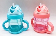 Baby cup with straw double handle sippy cup Kids water bottle straw cup drinking cup cawan plastik toddler bottle