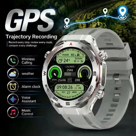 GPS Sports Smartwatch, 1.5-inch HD Screen, Built-in GPS Tracking History, Wireless Calling, Altitude