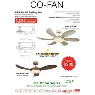 Fanco Girasol DC Motor ceiling Fan with 36W LED and Remote Control ( Special promotion installation)