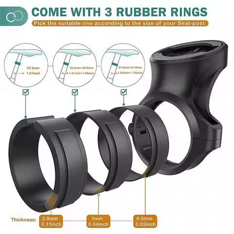 B48B-For Garmin Varia RTL510 RTL515 RVR315 Rearview Seat Post Mount–Quarter Turn Design For Fit 27.2
