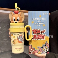 Pipjoy กระบอกน้ำาเด็กน่ารัก Tom & Jerry แก้วน้ำเก็บความเย็นหลอดซิลิโคน 800ML แก้วน้ำสแตนเลส Sus316 t